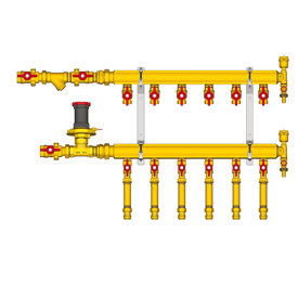 GE553-B1(D2) Узел коллекторный отопления этажный, подключение тип B1 (D2)